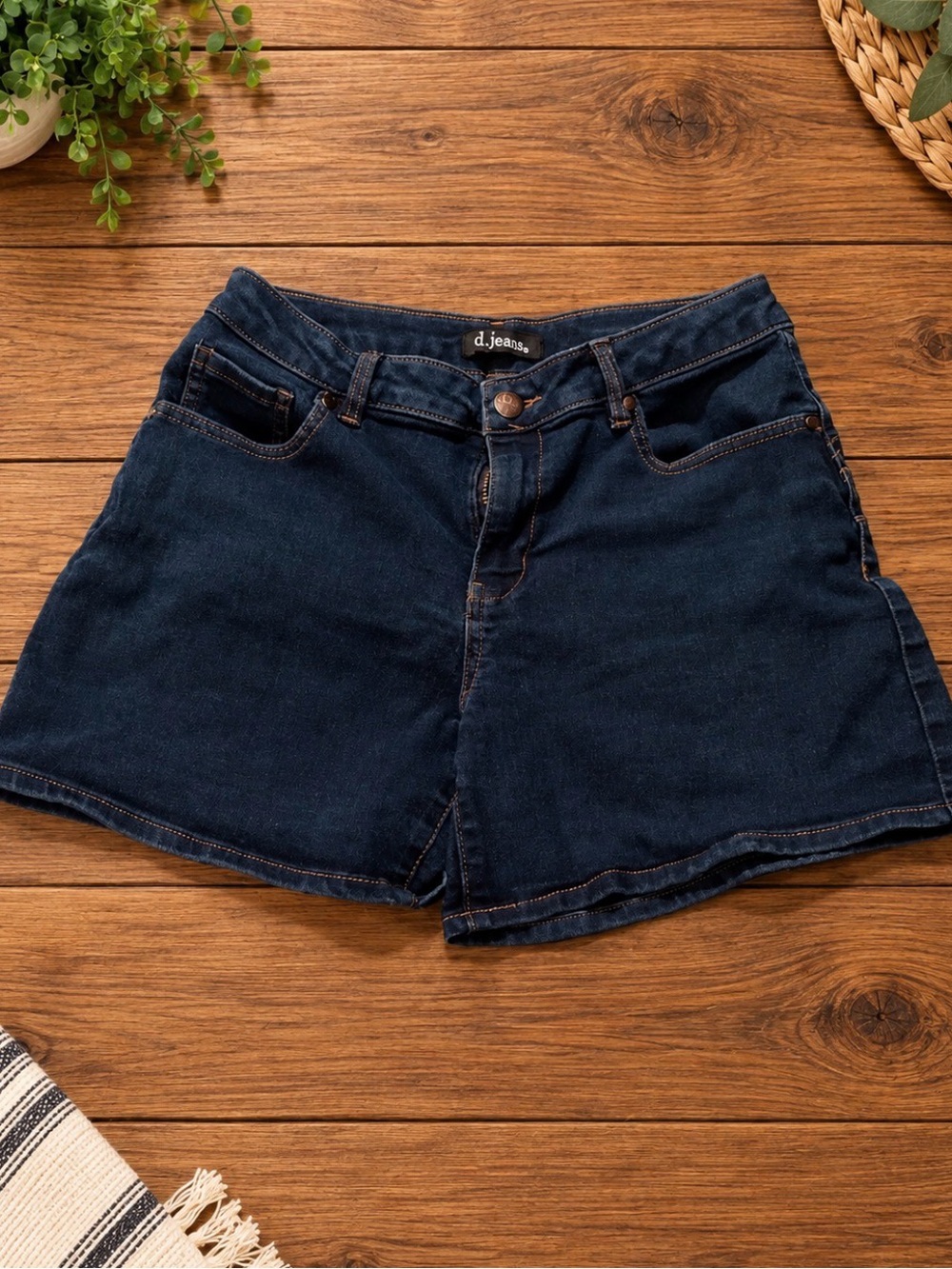 d. jeans Dark Blue Denim Women's Shorts